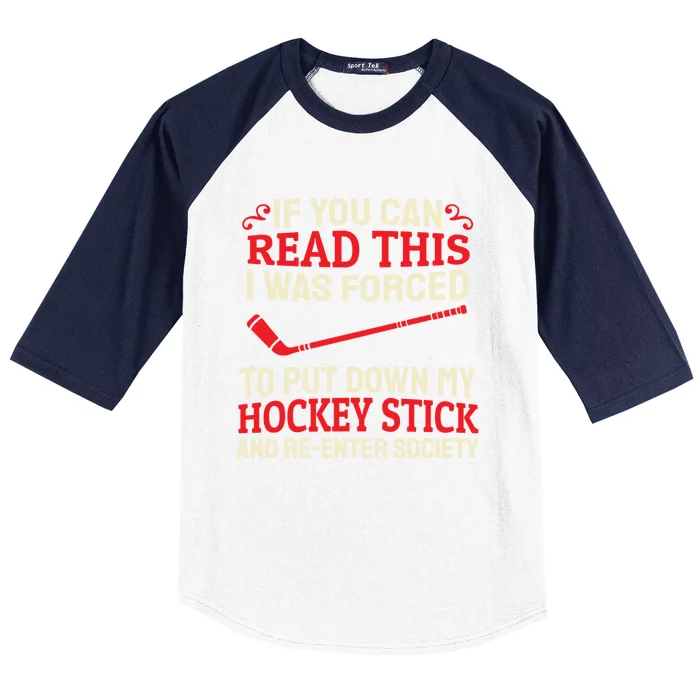 Ice Hockey Team Player Ice Winter Sport Gift Hockey Stick Coach Gift Baseball Sleeve Shirt