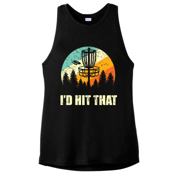 I'd Hit That Funny Disc Golf Vintage Frisbee Disc Sport Ladies Tri-Blend Wicking Tank