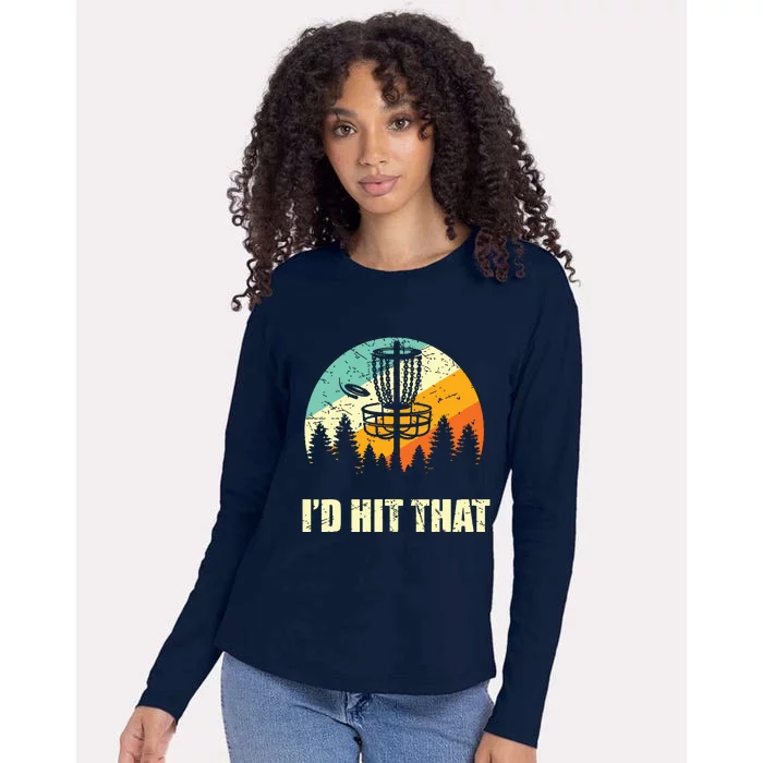 I'd Hit That Funny Disc Golf Vintage Frisbee Disc Sport Womens Cotton Relaxed Long Sleeve T-Shirt