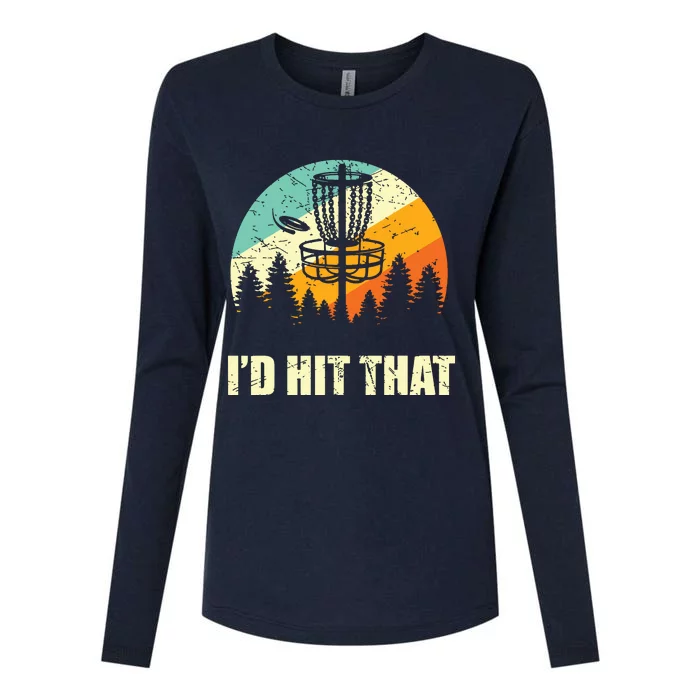 I'd Hit That Funny Disc Golf Vintage Frisbee Disc Sport Womens Cotton Relaxed Long Sleeve T-Shirt