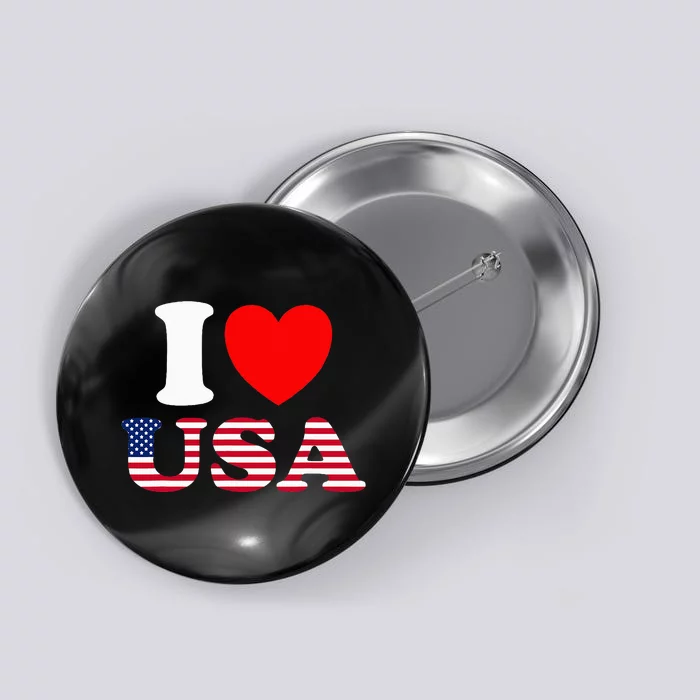 I Heart USA I Love USA Fun United States Of America Button