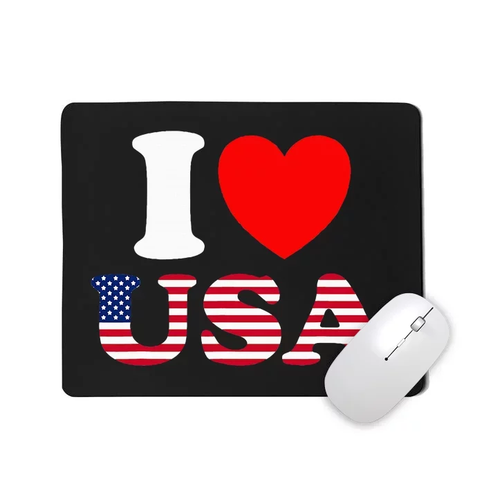 I Heart USA I Love USA Fun United States Of America Mousepad