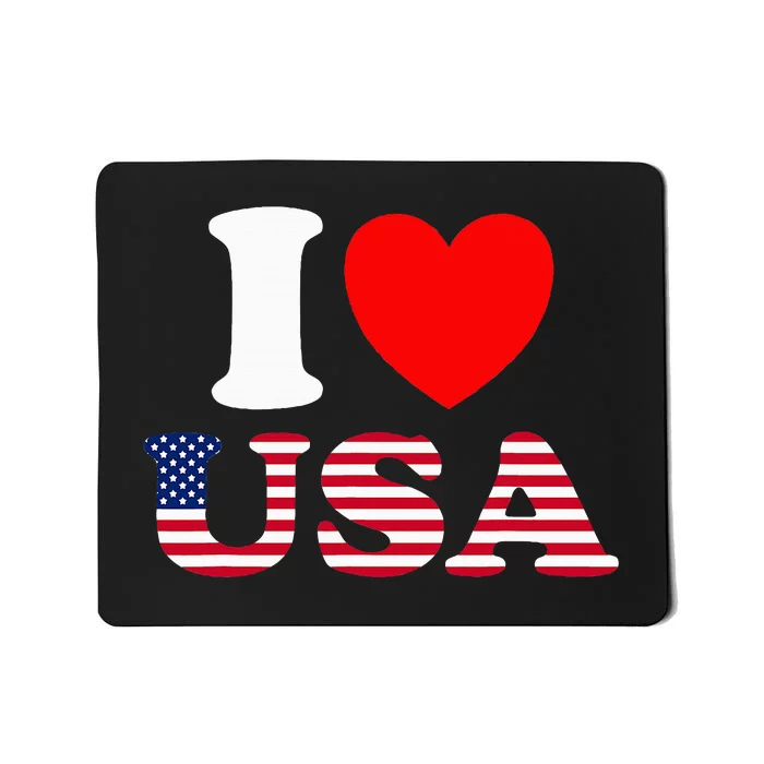 I Heart USA I Love USA Fun United States Of America Mousepad