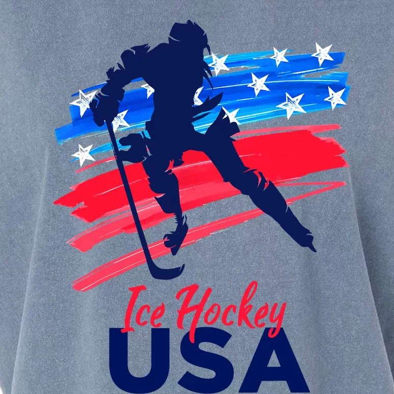 Ice Hockey USA Support The Team USA Flag Hockey Lover Garment-Dyed Women's Muscle Tee