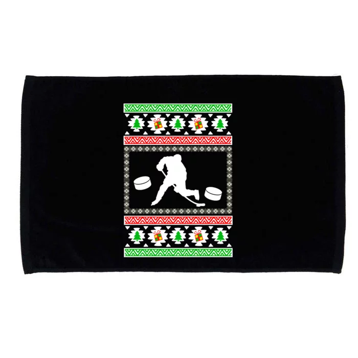 Ice Hockey Ugly Christmas Gift For Son Daughter Funny Gift Microfiber Hand Towel