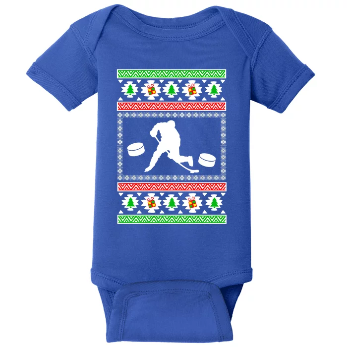 Ice Hockey Ugly Christmas Gift For Son Daughter Funny Gift Baby Bodysuit