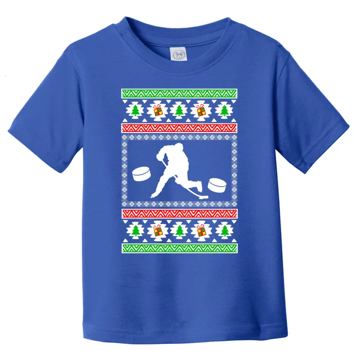 Ice Hockey Ugly Christmas Gift For Son Daughter Funny Gift Toddler T-Shirt