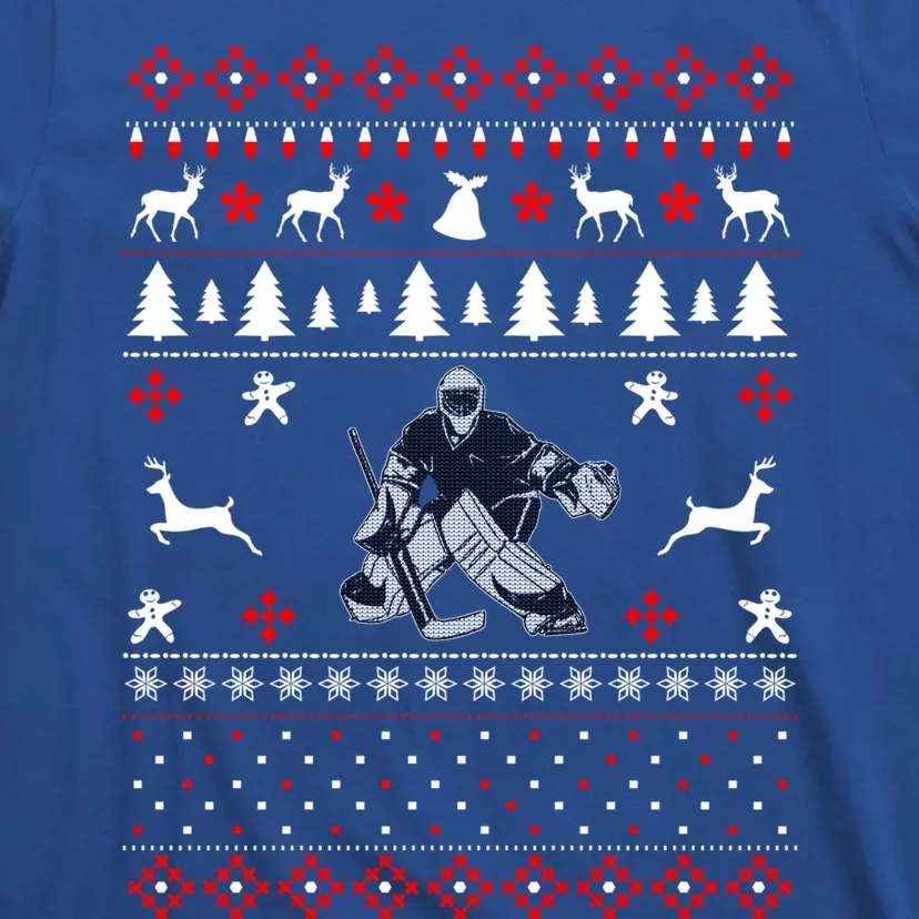 Ice Hockey Ugly Christmas Design Hockey Lover Gift Meaningful Gift T-Shirt