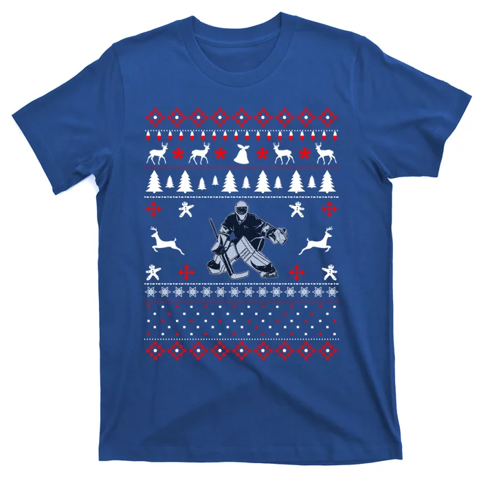 Ice Hockey Ugly Christmas Design Hockey Lover Gift Meaningful Gift T-Shirt