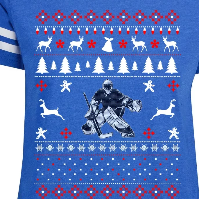 Ice Hockey Ugly Christmas Design Hockey Lover Gift Meaningful Gift Enza Ladies Jersey Football T-Shirt