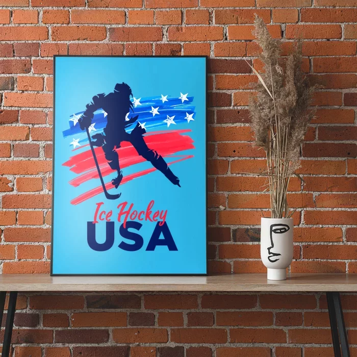 Ice Hockey Usa Support The Team Gift Usa Flag Hockey Lover Meaningful Gift Poster