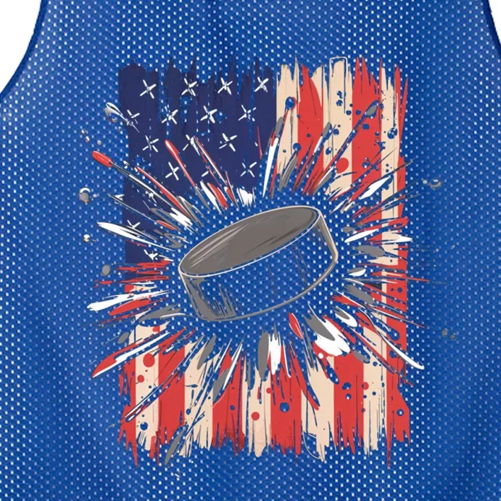 Ice Hockey Usa Flag Sports Fans Patriotic Gift Mesh Reversible Basketball Jersey Tank