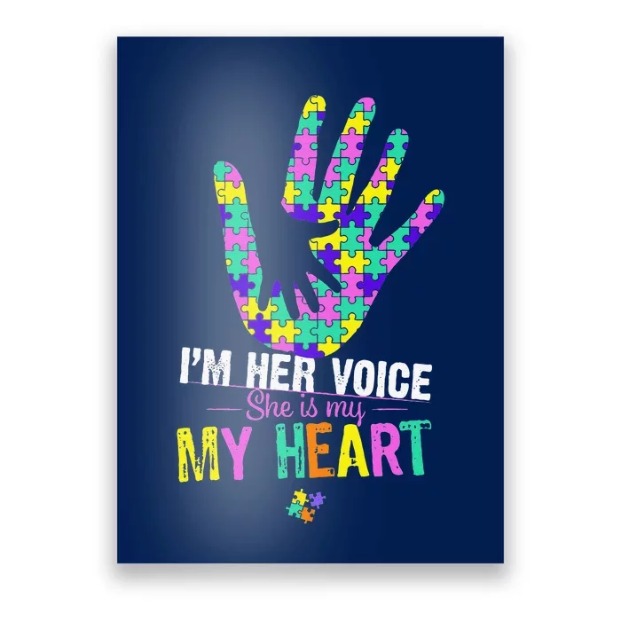 I'm HER Voice SHE Is My Heart Autism Mom Pink Autism Poster