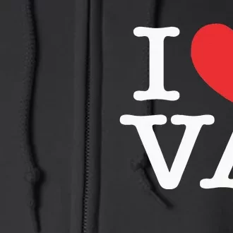 I Heart VA Love Virginia Full Zip Hoodie