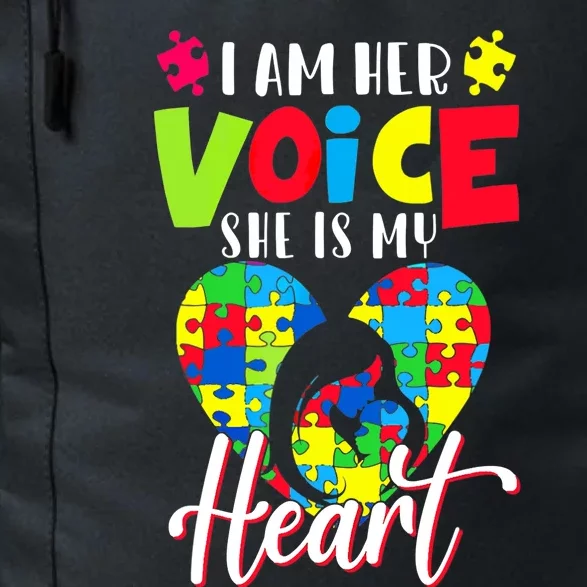 I'm Her Voice She Is My Heart Autism Mom Autism Aware Daily Commute Backpack