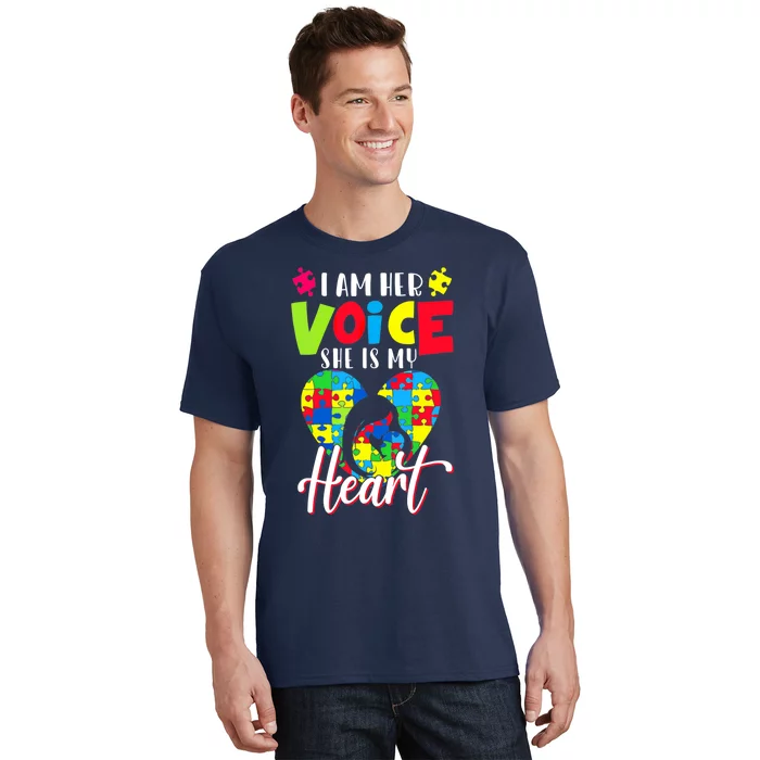 I'm Her Voice She Is My Heart Autism Mom Autism Aware T-Shirt