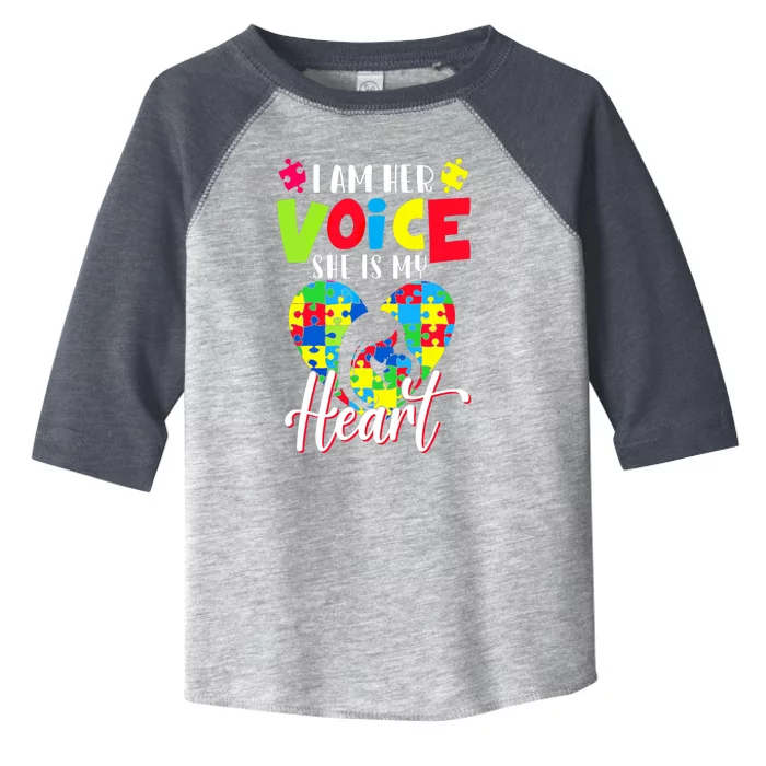 I'm Her Voice She Is My Heart Autism Mom Autism Aware Toddler Fine Jersey T-Shirt