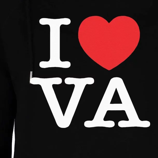 I Heart VA Love Virginia Womens Funnel Neck Pullover Hood