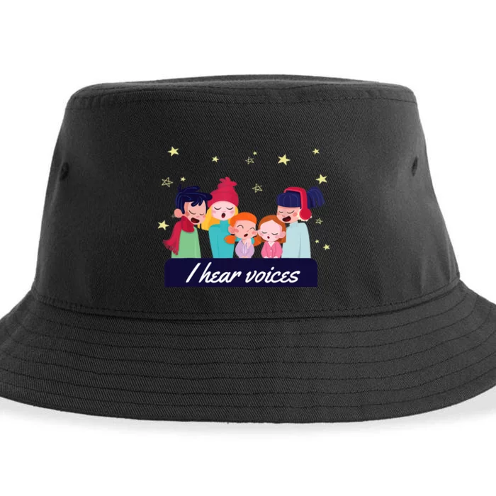 I Hear Voices Choir Singer Sustainable Bucket Hat