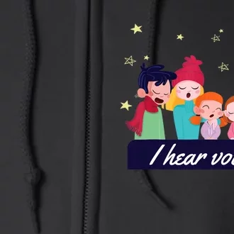 I Hear Voices Choir Singer Full Zip Hoodie