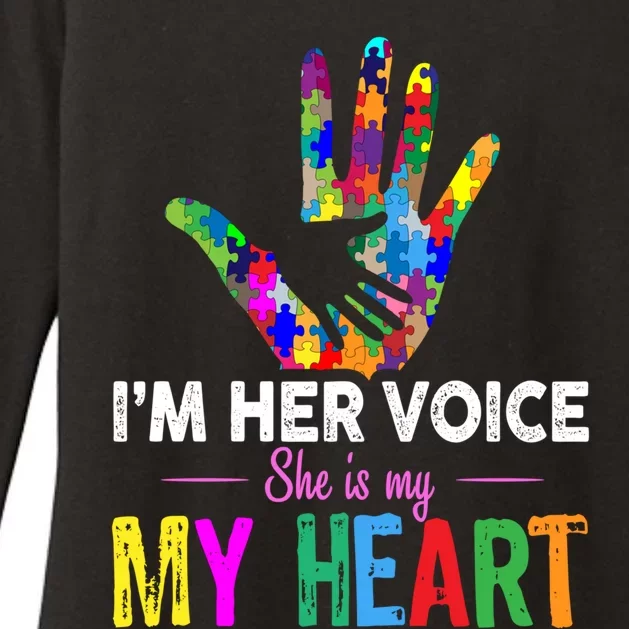 I'm Her Voice She Is My Heart Autism Mom Gift Womens CVC Long Sleeve Shirt