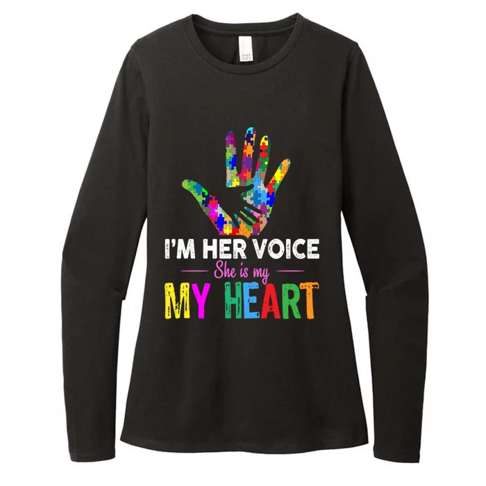 I'm Her Voice She Is My Heart Autism Mom Gift Womens CVC Long Sleeve Shirt