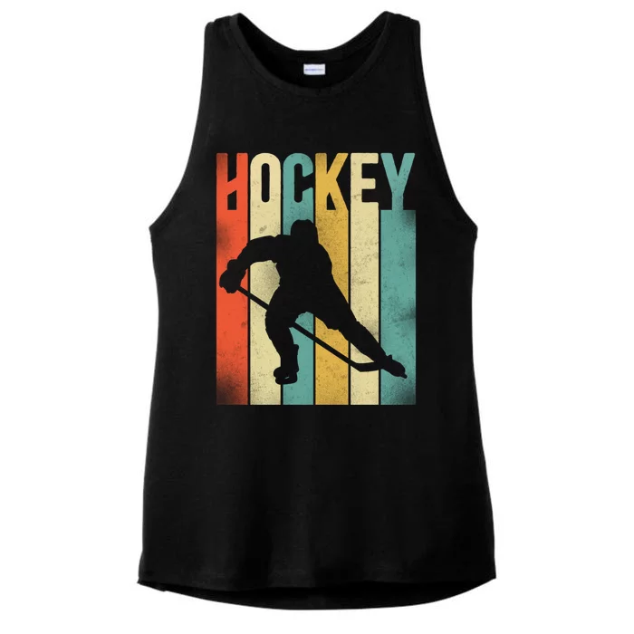 Ice Hockey Vintage Retro Meaningful Gift Ladies Tri-Blend Wicking Tank