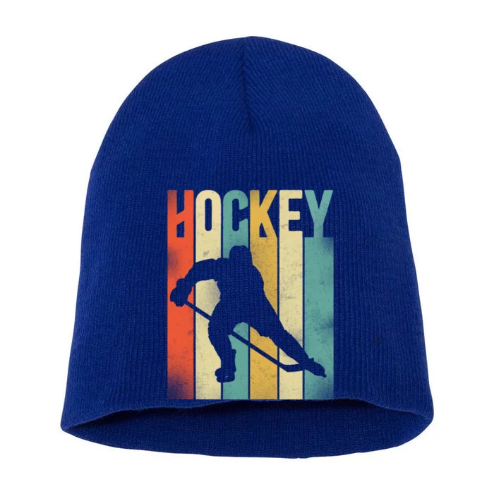 Ice Hockey Vintage Retro Meaningful Gift Short Acrylic Beanie