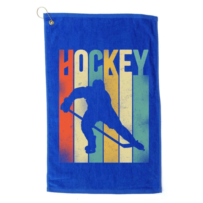 Ice Hockey Vintage Retro Meaningful Gift Platinum Collection Golf Towel