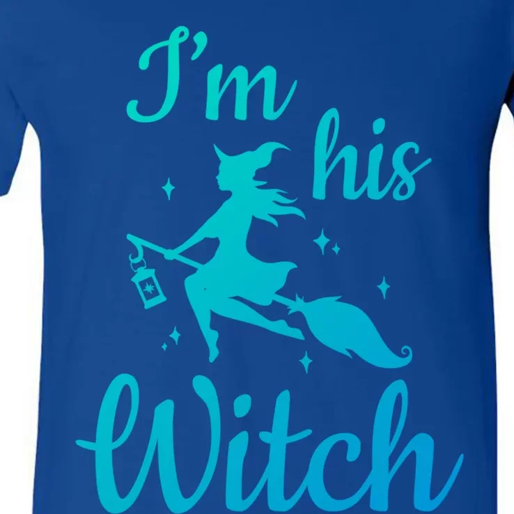 Im His Witch Cute Couple Halloween Costume Cute Gift V-Neck T-Shirt