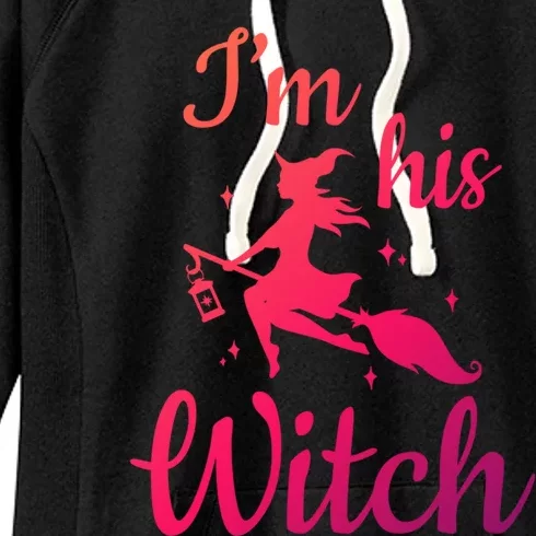 Im His Witch Cute Couple Halloween Costume Cute Gift Women's Fleece Hoodie