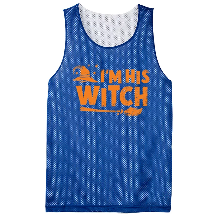 Im His Witch Halloween Couple Gift Mesh Reversible Basketball Jersey Tank