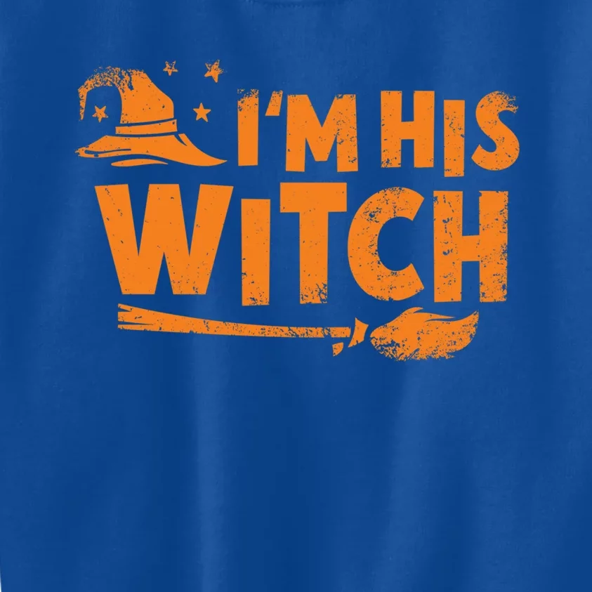 Im His Witch Halloween Couple Gift Kids Sweatshirt