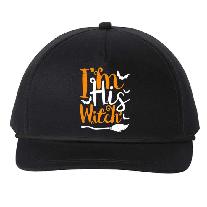 Im His Witch Funny Halloween Design Matching Couple For Her Snapback Five-Panel Rope Hat