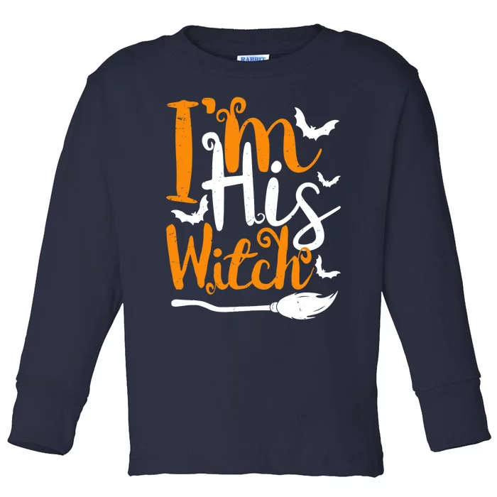 Im His Witch Funny Halloween Design Matching Couple For Her Toddler Long Sleeve Shirt