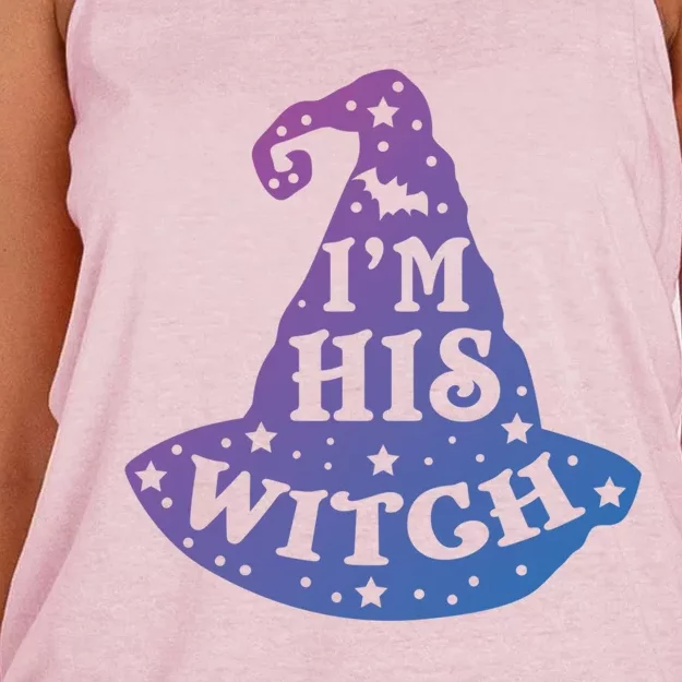 Im His Witch Couples Halloween Costumes Cute Gift Women's Knotted Racerback Tank