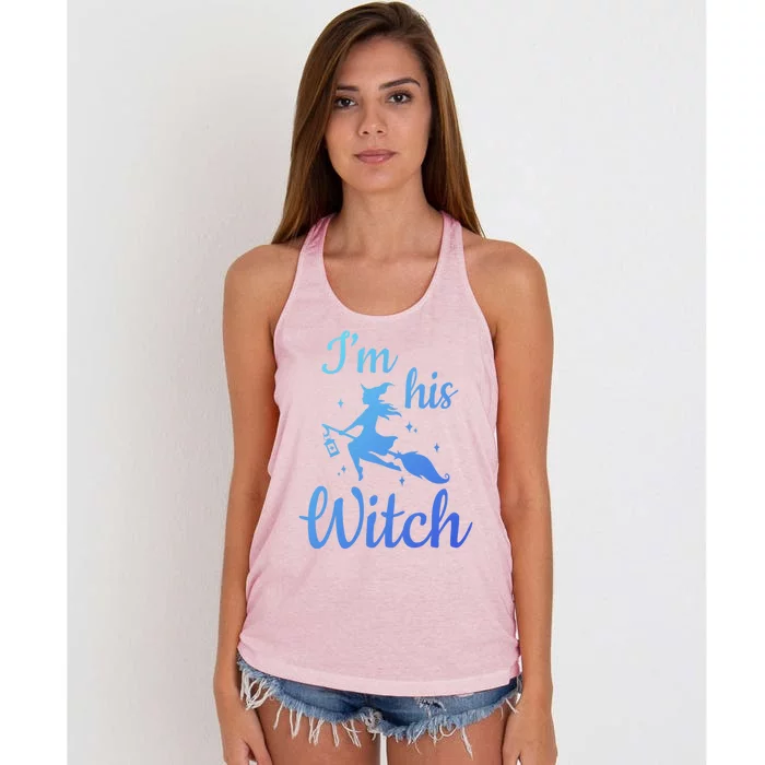 Im His Witch Cute Couple Halloween Costume Cute Gift Women's Knotted Racerback Tank