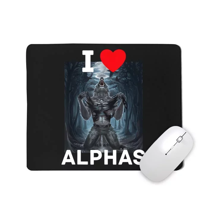 I Heart Werewolfs Funny Cringe Werewolf Wolf Meme Mousepad