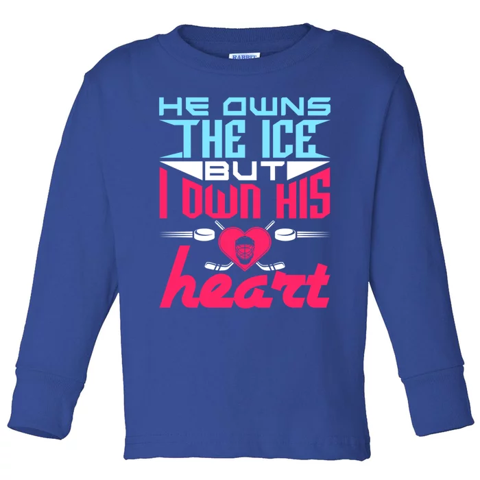 Ice Hockey Wife Friend Mom Gift Toddler Long Sleeve Shirt