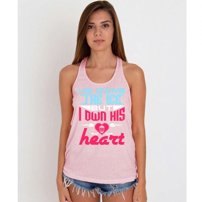 Ice Hockey Wife Friend Mom Gift Women's Knotted Racerback Tank