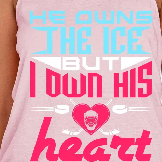 Ice Hockey Wife Friend Mom Gift Women's Knotted Racerback Tank