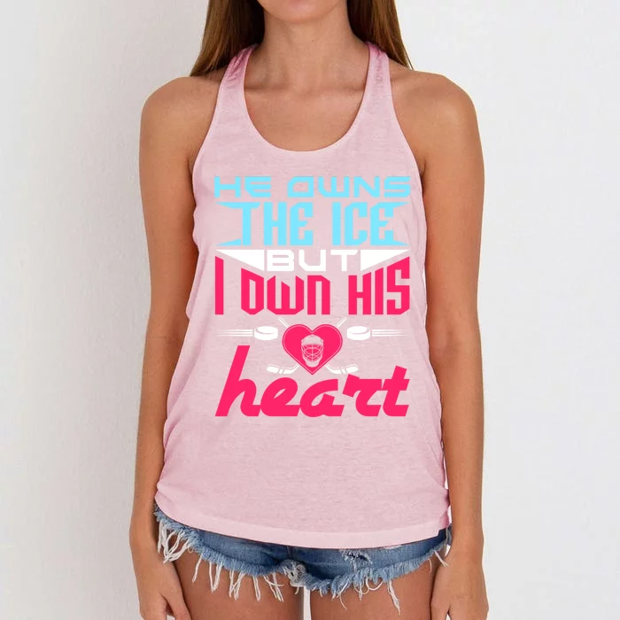 Ice Hockey Wife Friend Mom Gift Women's Knotted Racerback Tank