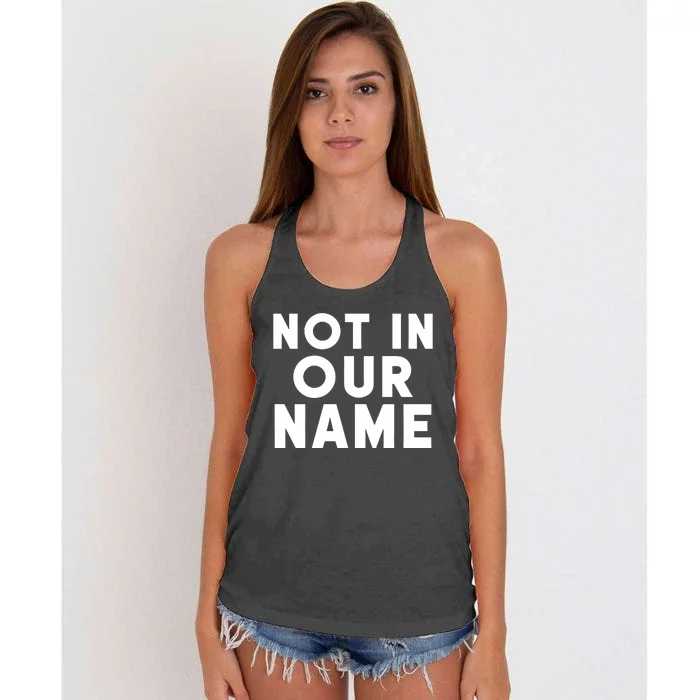 Israel Hamas War Not In Our Name Jews Say Cease Fire Now Women's Knotted Racerback Tank