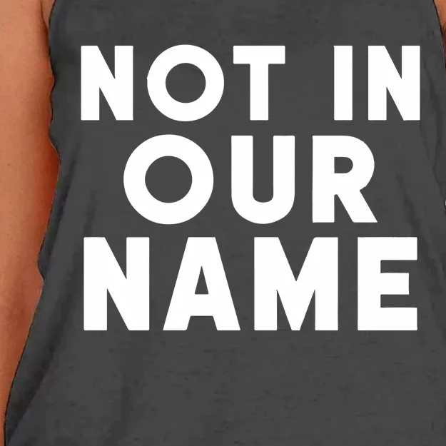 Israel Hamas War Not In Our Name Jews Say Cease Fire Now Women's Knotted Racerback Tank