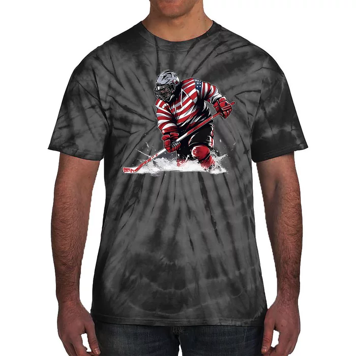 Ice Hockey Women Puck Hockey Player Tie-Dye T-Shirt