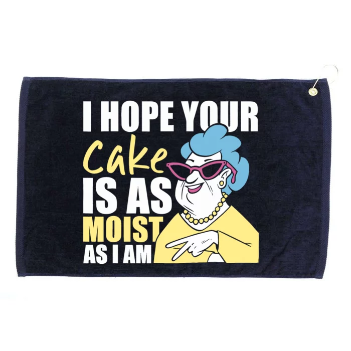 I Hope Your Cake Is As Moist As I Am Funny Grommeted Golf Towel