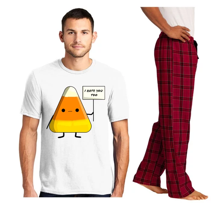 I Hate You Too I Dont Like You Either Funny Halloween Candy Corn Pajama Set