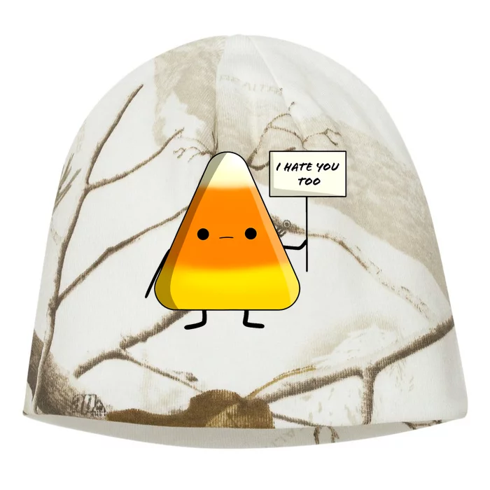 I Hate You Too Funny Halloween Candy Corn Kati - Camo Knit Beanie