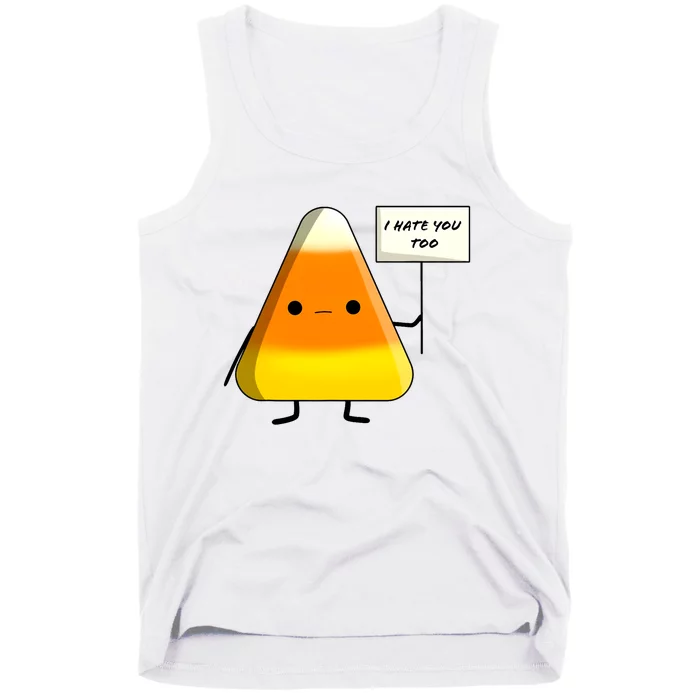 I Hate You Too Funny Halloween Candy Corn Tank Top