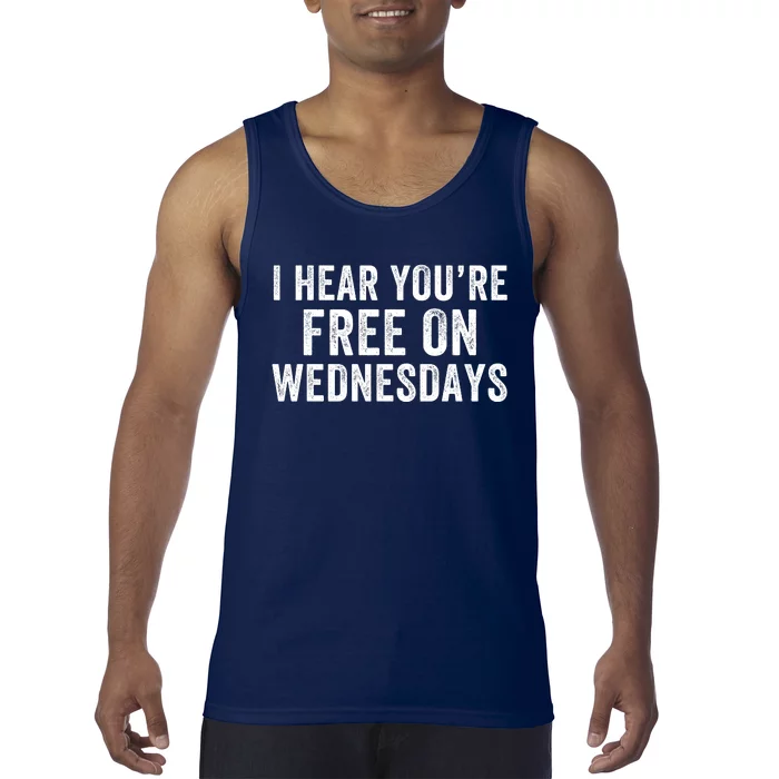 I Hear You’Re Free On Wednesdays 2024 Election Funny Trump Biden Saying Tank Top